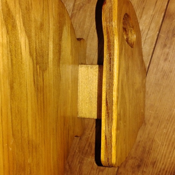 VintageWooden Teapot & Cup Napkin Holder, Mail Holder, Decor Natural Wood Finish - Picture 3 of 5